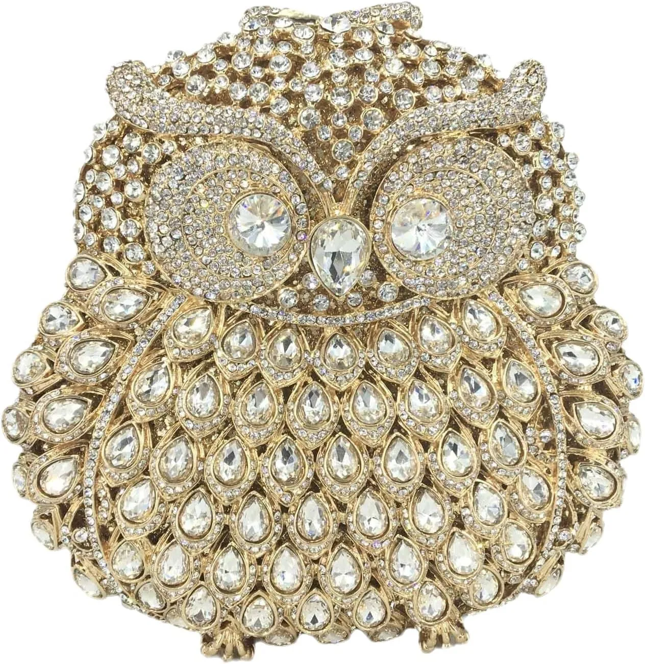 Boutique De FGG Owl Crystal Clutch Bag Animal Evening Handbags Women Formal Party Rhinestone Clutch Purse,Mini