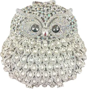 Boutique De FGG Owl Crystal Clutch Bag Animal Evening Handbags Women Formal Party Rhinestone Clutch Purse,Mini