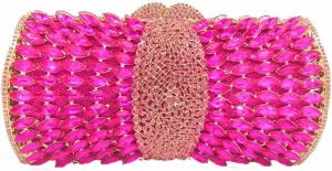 Boutique De FGG Sparkly Crystal Clutch Purse for Women Evening Bags with Spikes Wedding Party Rhinestone Clutch Handbag,Mini