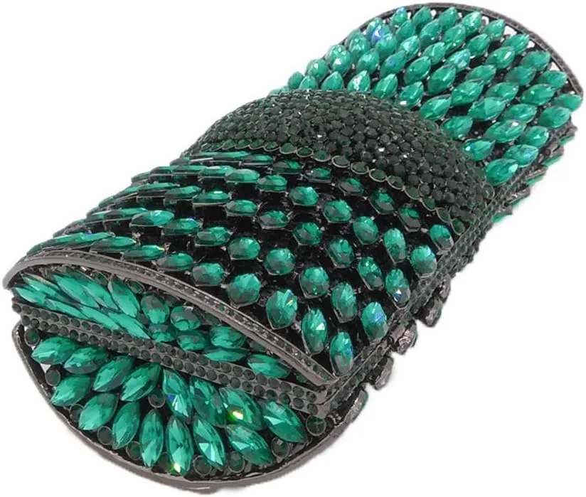 Boutique De FGG Sparkly Crystal Clutch Purse for Women Evening Bags with Spikes Wedding Party Rhinestone Clutch Handbag,Mini