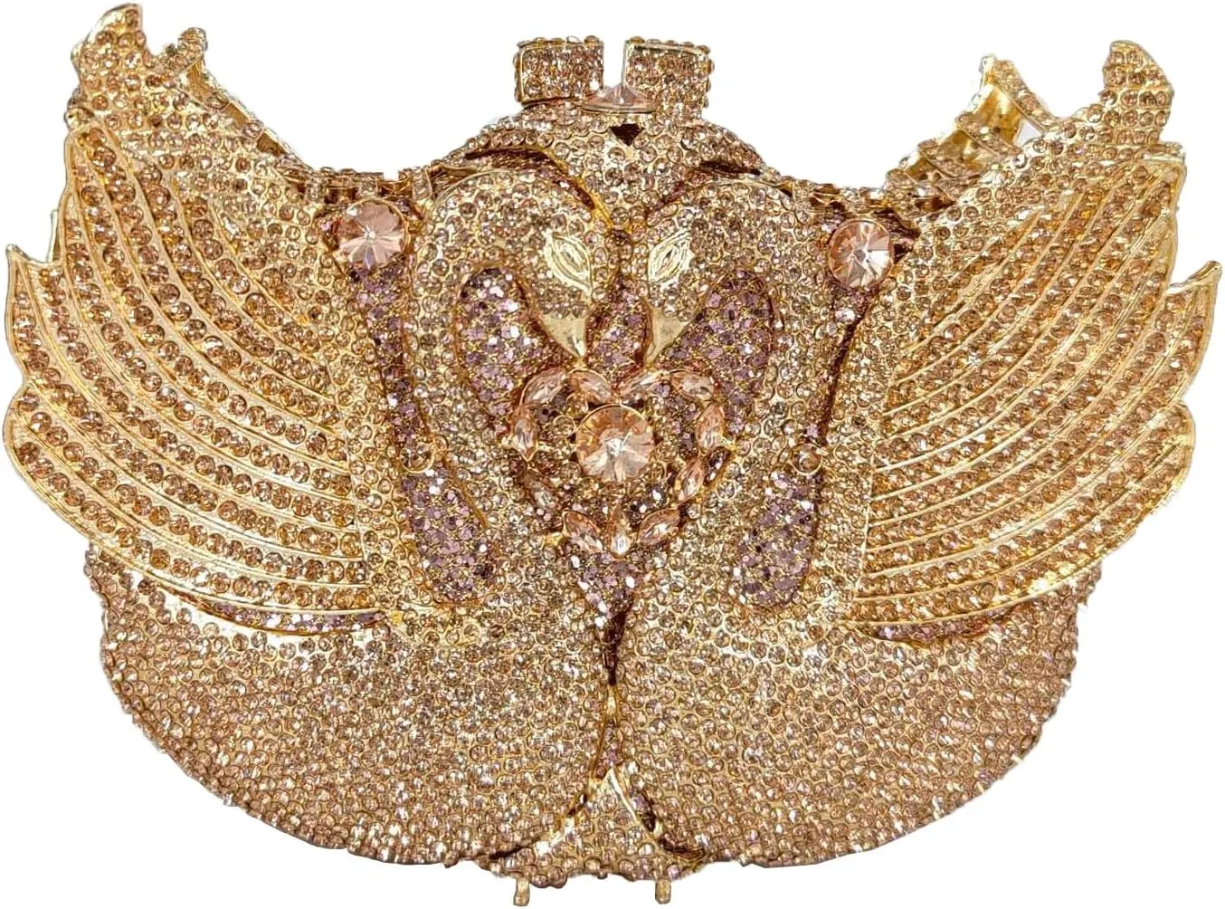 Boutique De FGG Swan Crystal Clutch for Women Evening Handbags Wedding Party Rhinestone Clutch Purse Animal Minaudiere,Mini