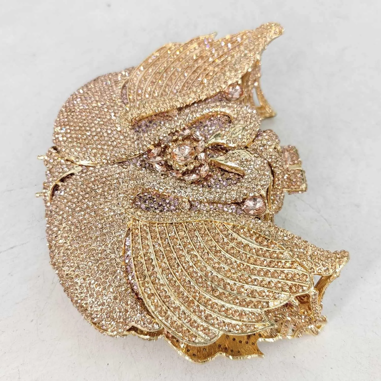 Boutique De FGG Swan Crystal Clutch for Women Evening Handbags Wedding Party Rhinestone Clutch Purse Animal Minaudiere,Mini