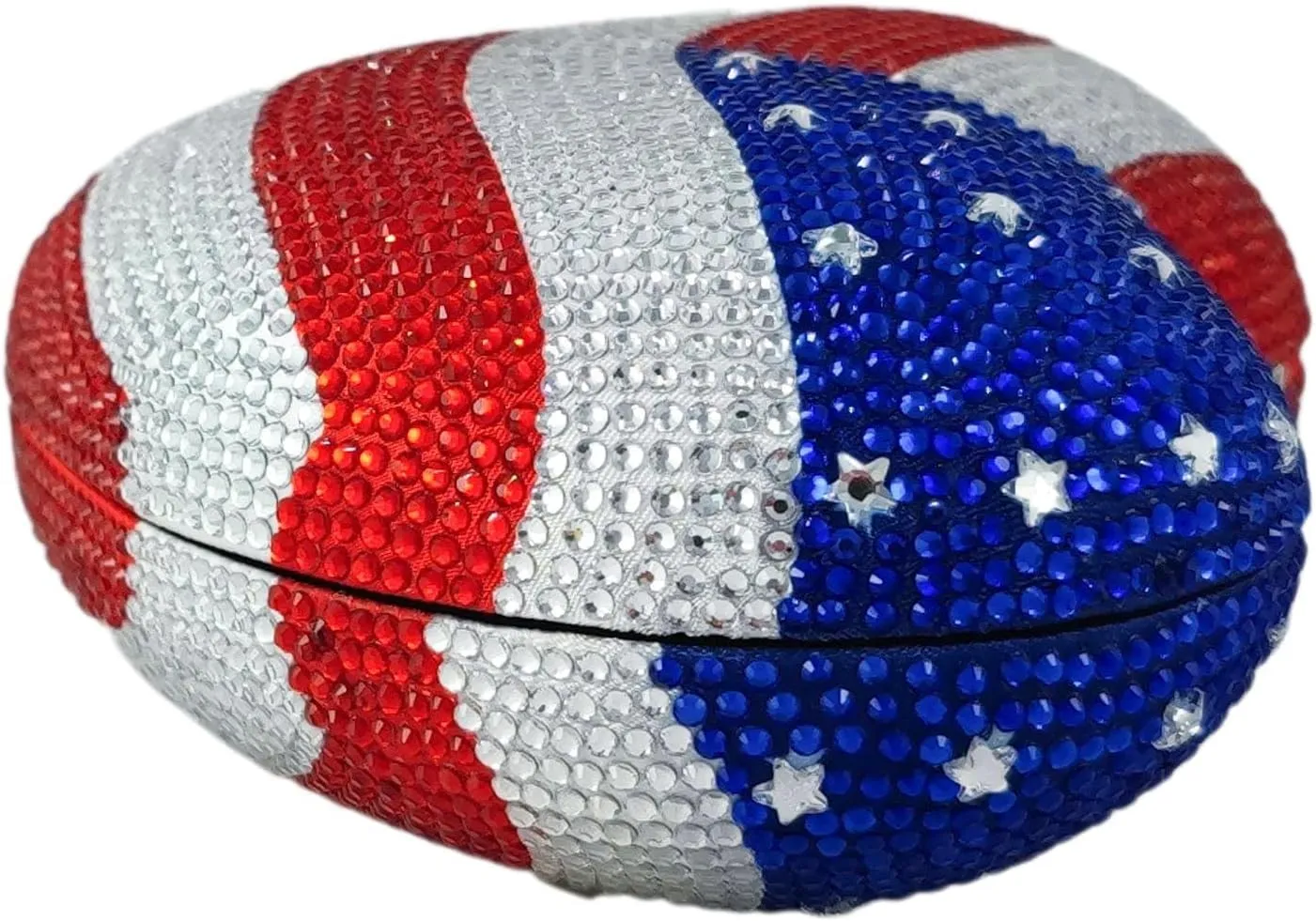 Boutique De FGG The American National Flag Crystal Clutch Purse for Women Evening Bags Party Chain Shoulder Handbags,Mini