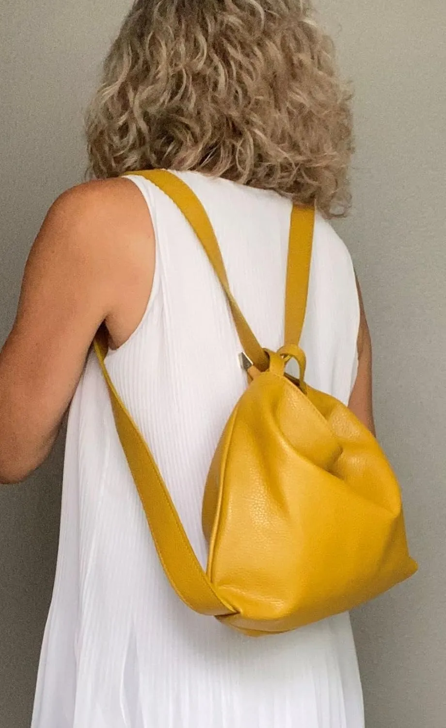 Bria Convertible Leather Backpack Purse - Soft Casual Travel Shoulder Bag