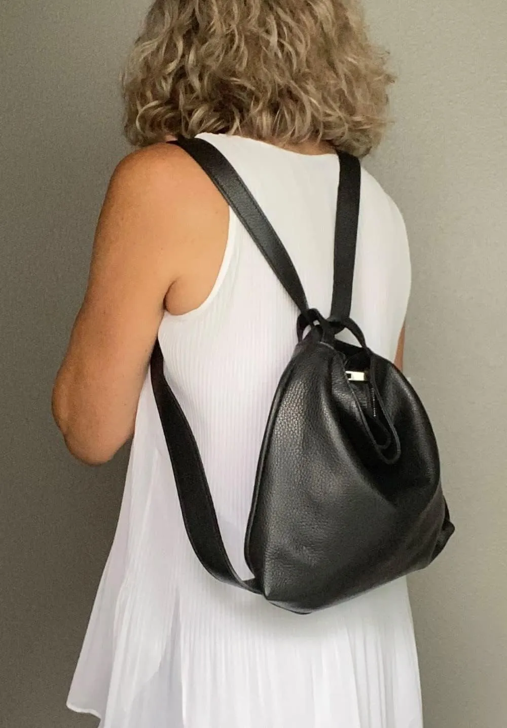 Bria Convertible Leather Backpack Purse - Soft Casual Travel Shoulder Bag