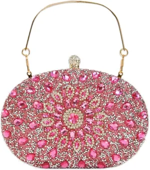 Bridal Wedding Handbag Glitter Shoulder Crystal Clutch Elegant Crossbody Rhinestone Evening for Women