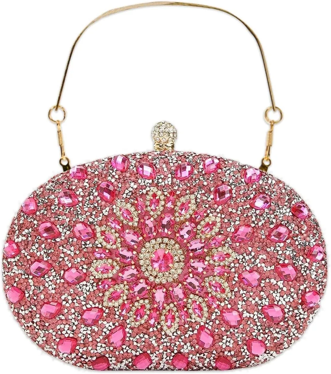 Bridal Wedding Handbag Glitter Shoulder Crystal Clutch Elegant Crossbody Rhinestone Evening for Women