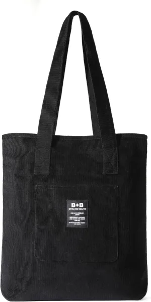 Brook   Bay Corduroy Tote Bag for Women - Boho Bag - Plain Tote Bag with Pockets - Cute Tote Bags Aesthetic - Shoulder Bag
