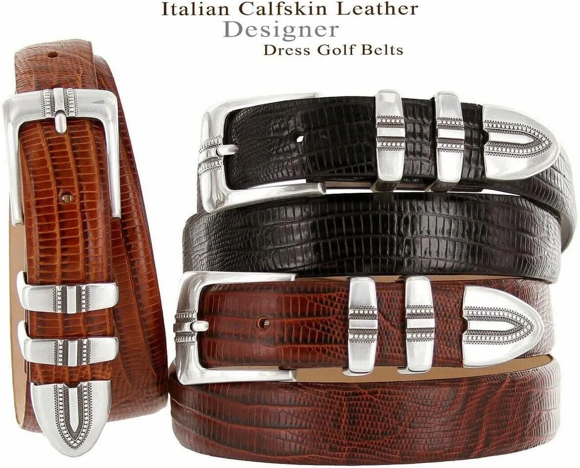 BS8216 Genuine Full-Grain Cowhide Leather Designer Golf Dress Belt 1-1/8"(30mm) Wide