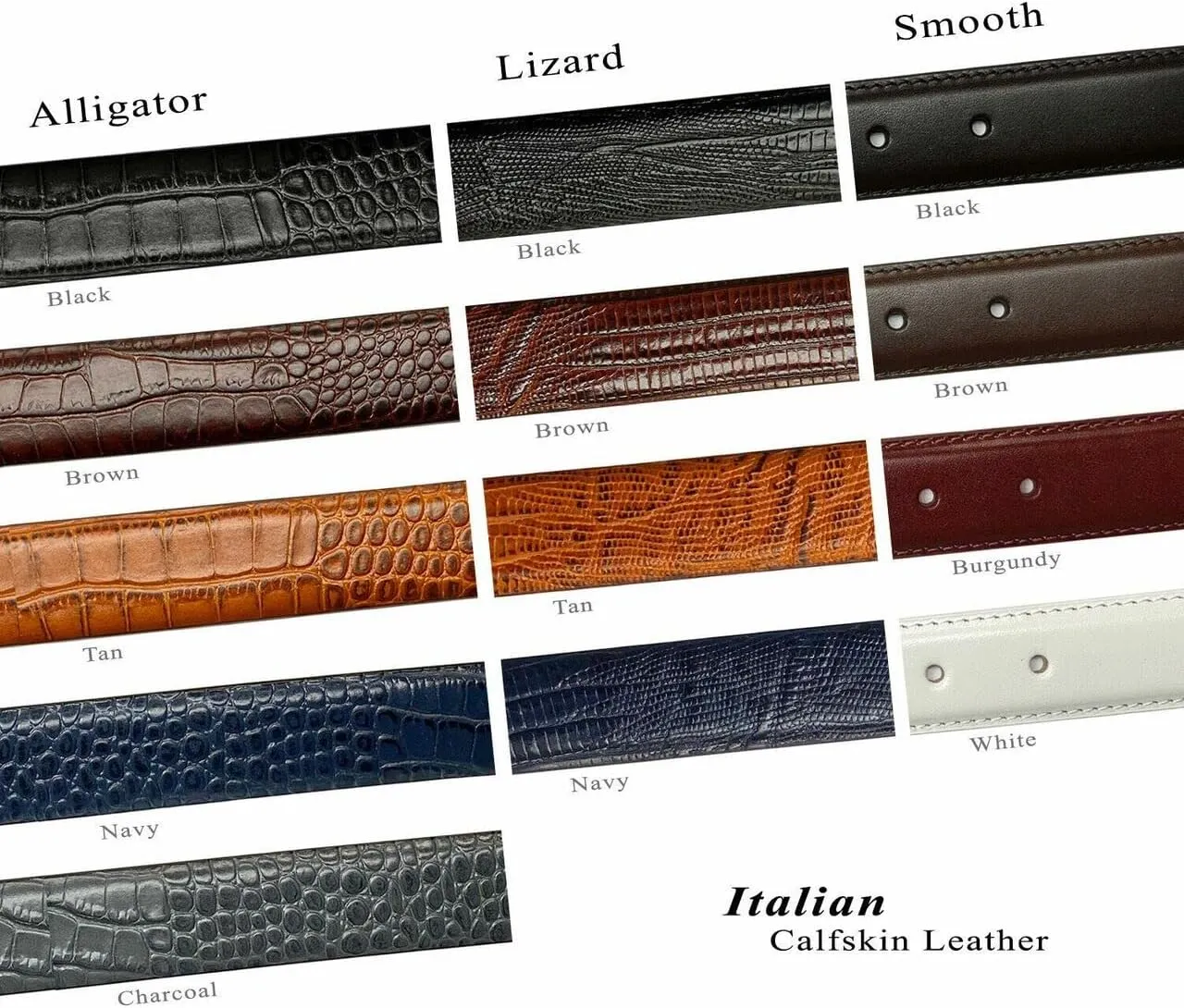 BS8216 Genuine Full-Grain Cowhide Leather Designer Golf Dress Belt 1-1/8"(30mm) Wide