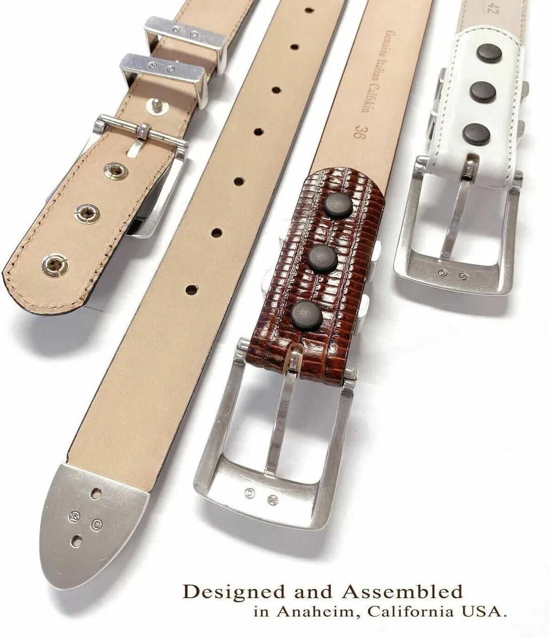 BS8216 Genuine Full-Grain Cowhide Leather Designer Golf Dress Belt 1-1/8"(30mm) Wide
