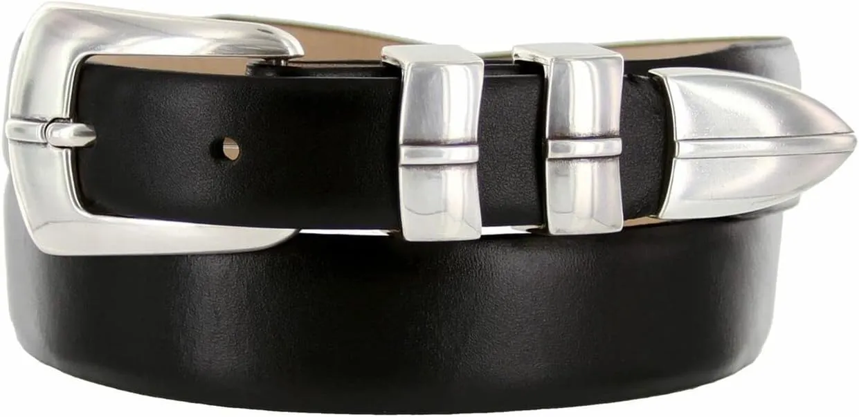 BS8647 Marin Genuine Full-Grain Cowhide Leather Designer Dress Belt 1-1/8"(30mm) taper down to 1"(25mm) wide