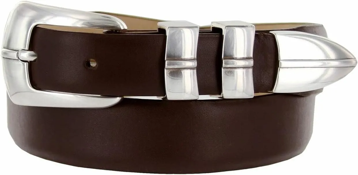 BS8647 Marin Genuine Full-Grain Cowhide Leather Designer Dress Belt 1-1/8"(30mm) taper down to 1"(25mm) wide