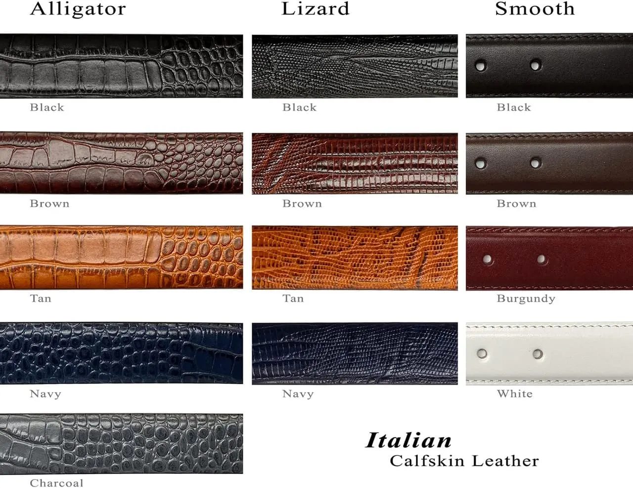 BS8647 Marin Genuine Full-Grain Cowhide Leather Designer Dress Belt 1-1/8"(30mm) taper down to 1"(25mm) wide