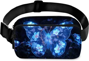 Butterfly Fanny Pack for Women Belt Bag Casual Waist Bags for Running Workout Hiking Traveling