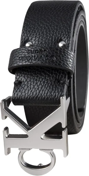 Calvin Klein Men's Casual CK Monogram Cut Out Buckle Belt