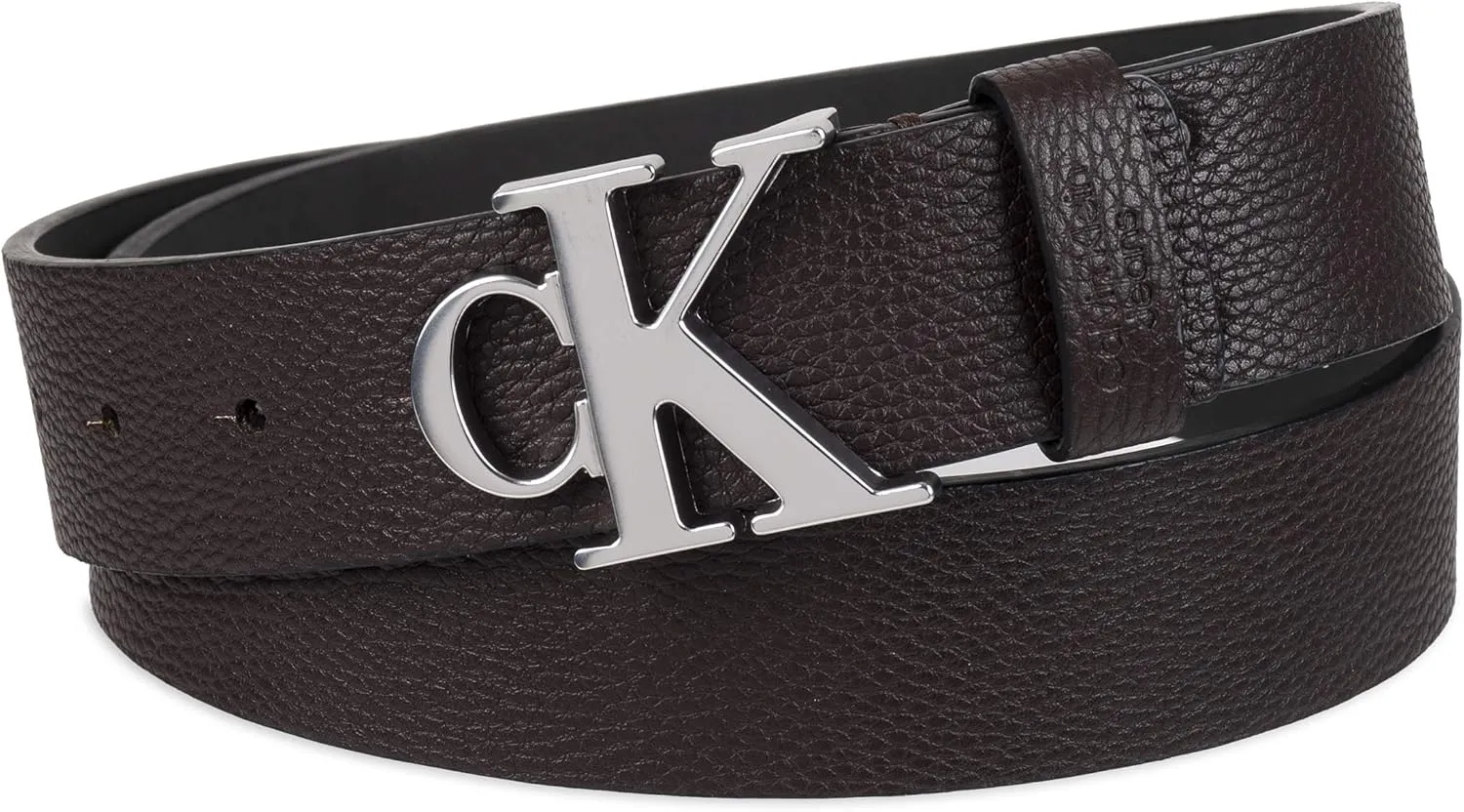 Calvin Klein Men's Casual CK Monogram Cut Out Buckle Belt