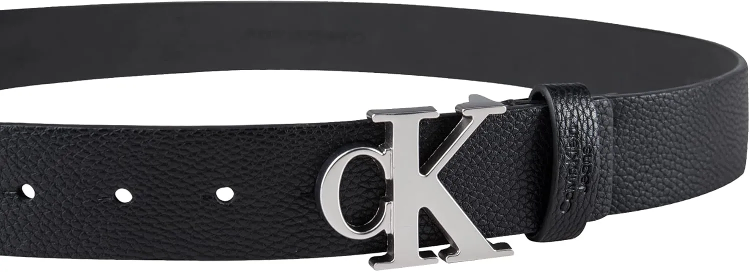 Calvin Klein Men's Casual CK Monogram Cut Out Buckle Belt