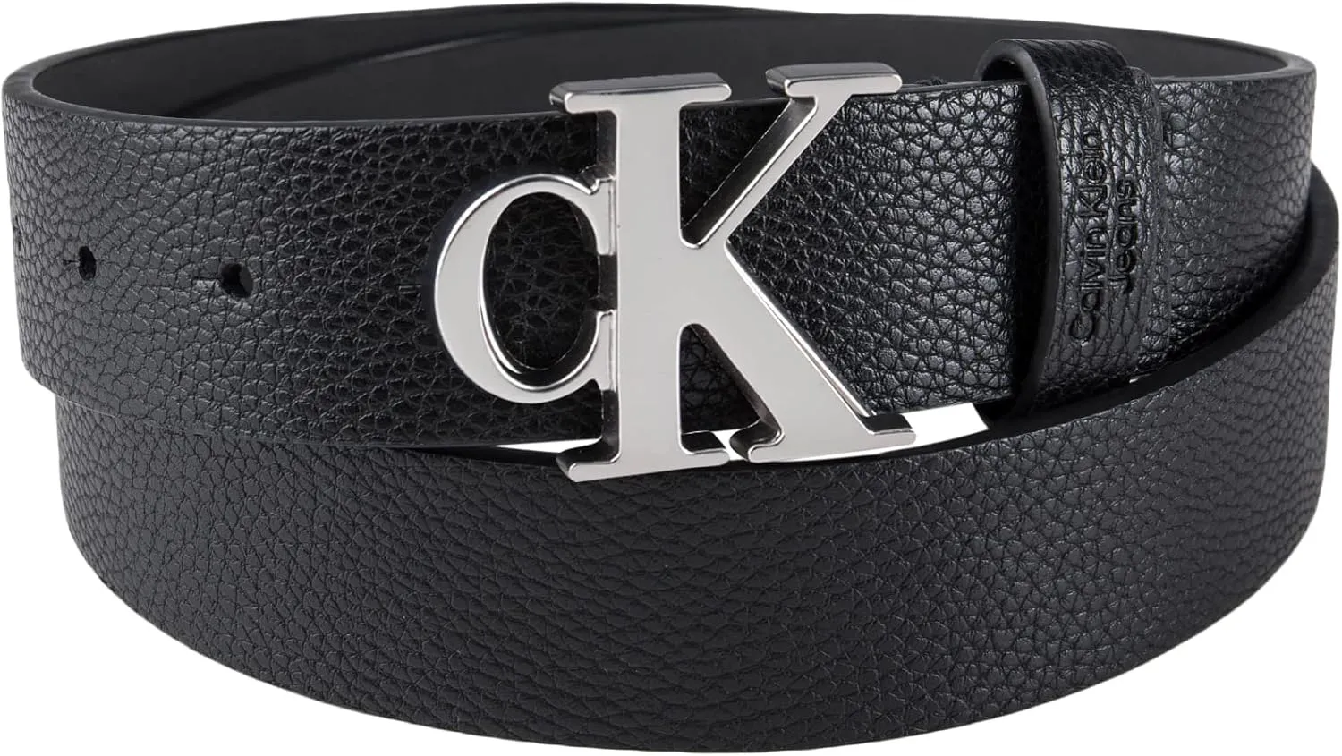 Calvin Klein Men's Casual CK Monogram Cut Out Buckle Belt