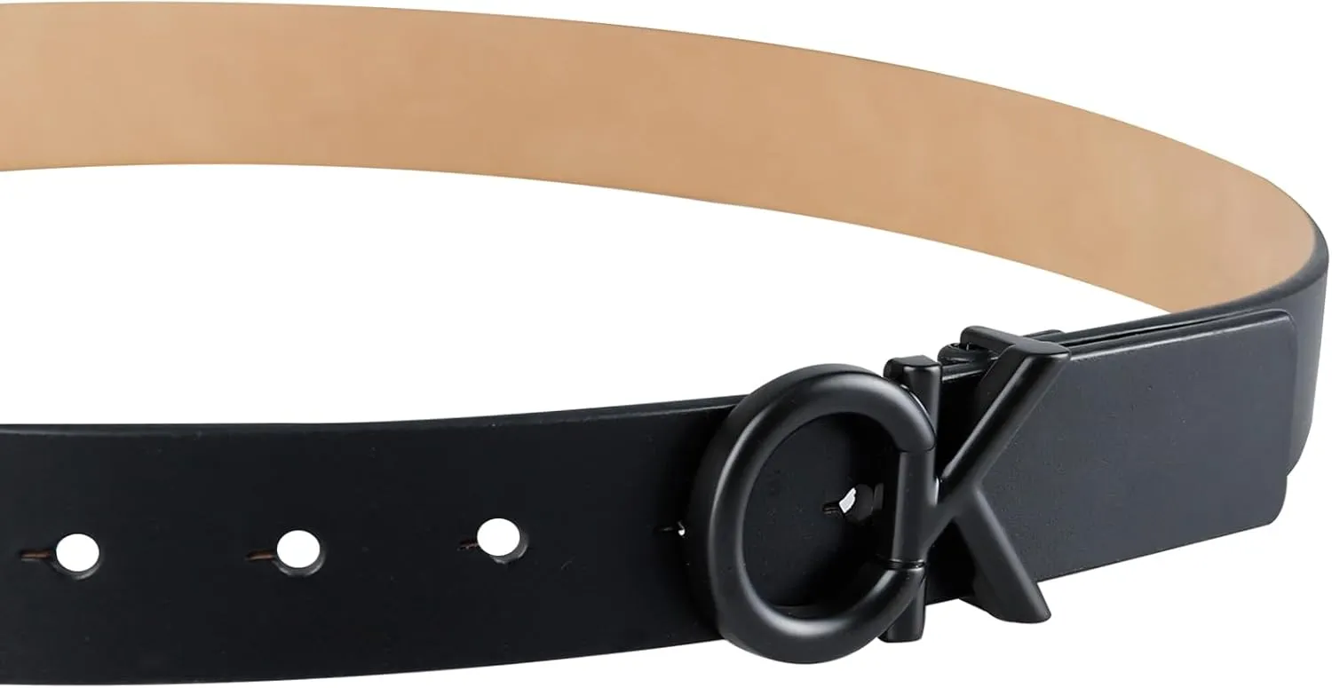 Calvin Klein Men's Casual CK Monogram Cut Out Buckle Belt