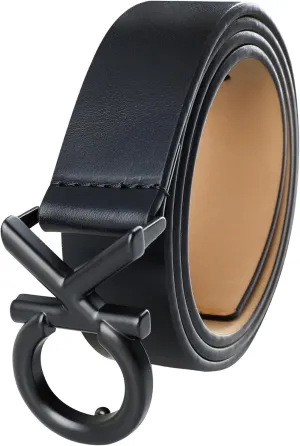 Calvin Klein Men's Casual CK Monogram Cut Out Buckle Belt