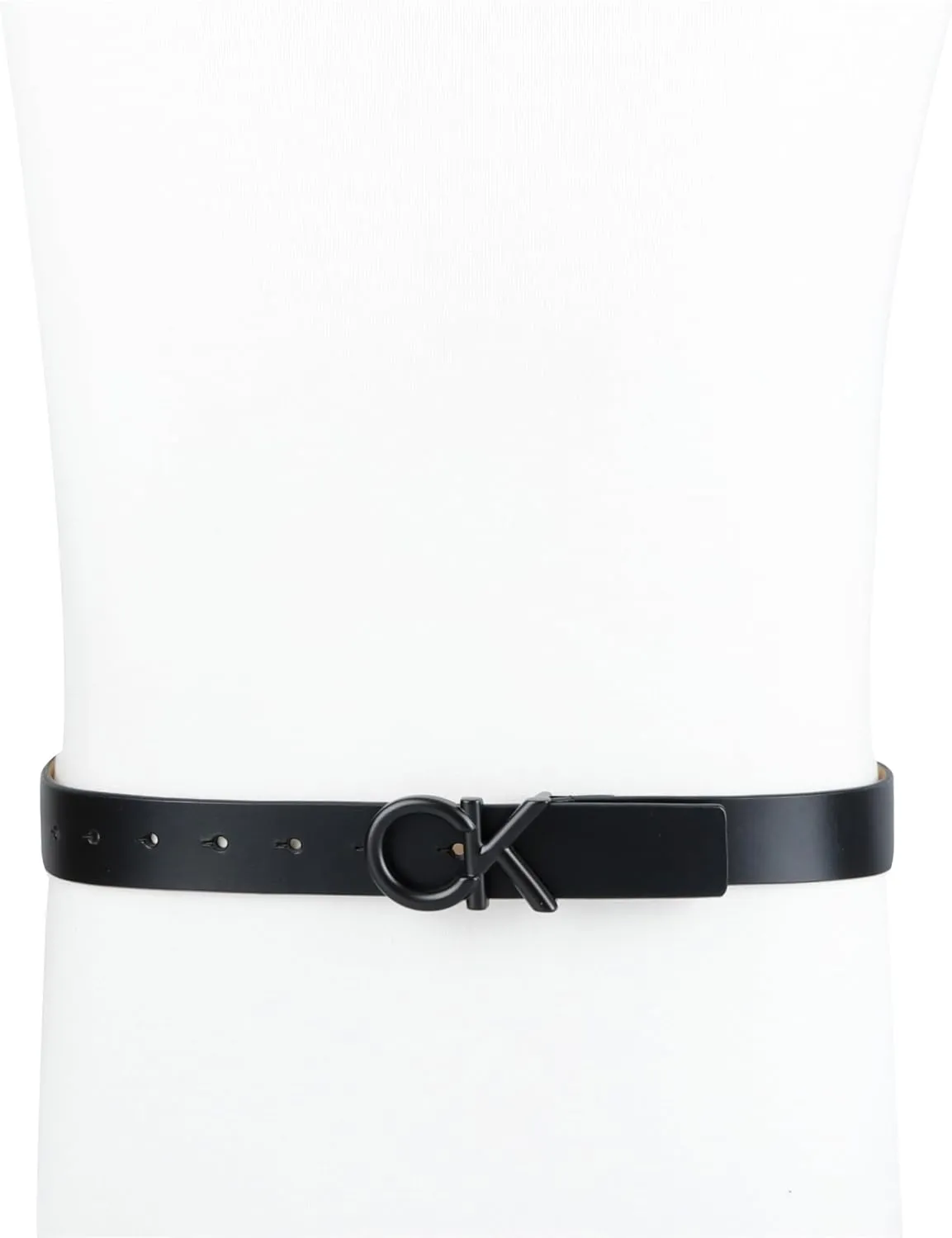 Calvin Klein Men's Casual CK Monogram Cut Out Buckle Belt