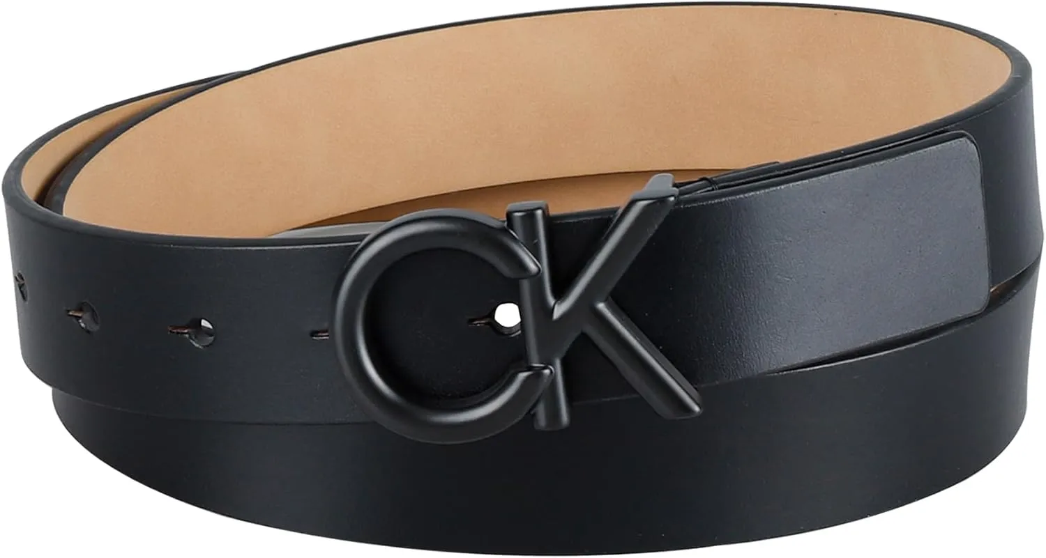 Calvin Klein Men's Casual CK Monogram Cut Out Buckle Belt