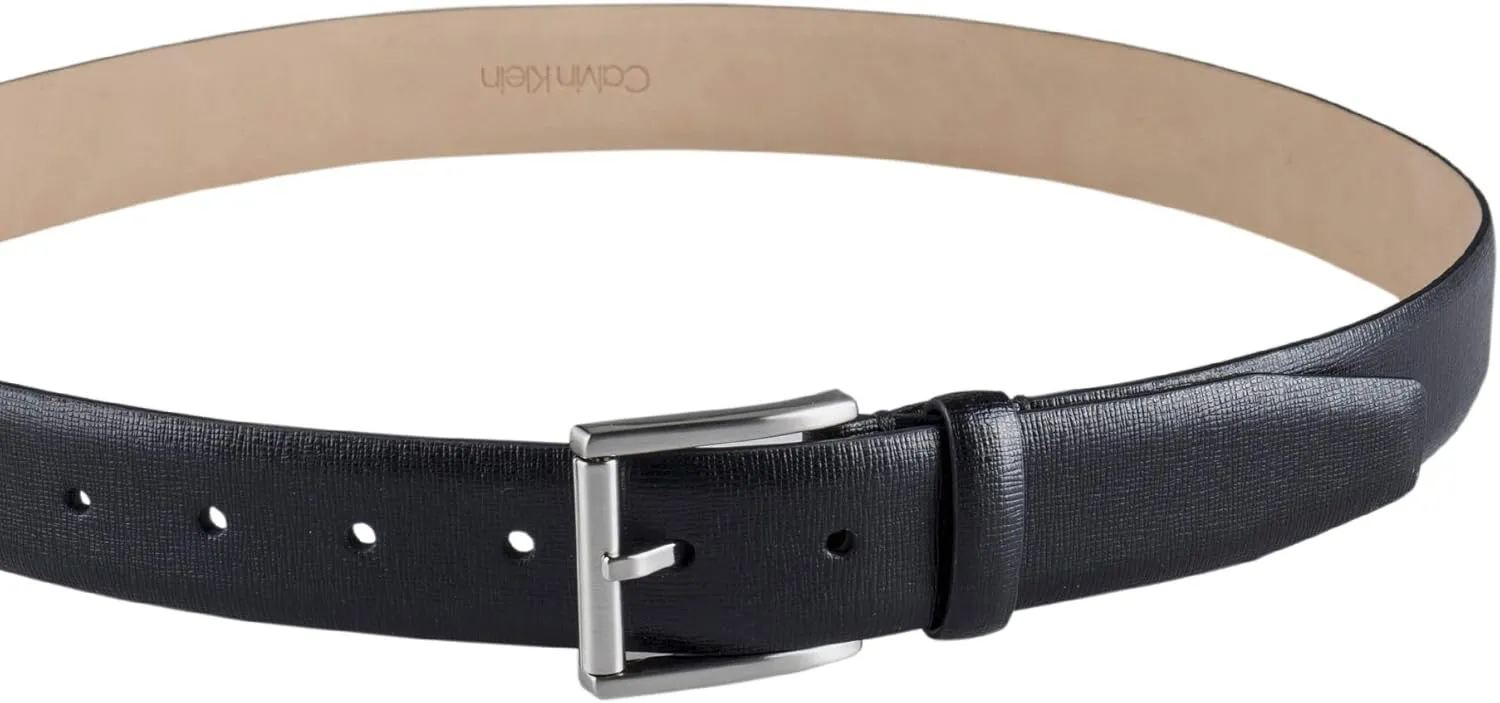 Calvin Klein Men's Modern Dress Minimalist Belt with Classic Harness Buckle