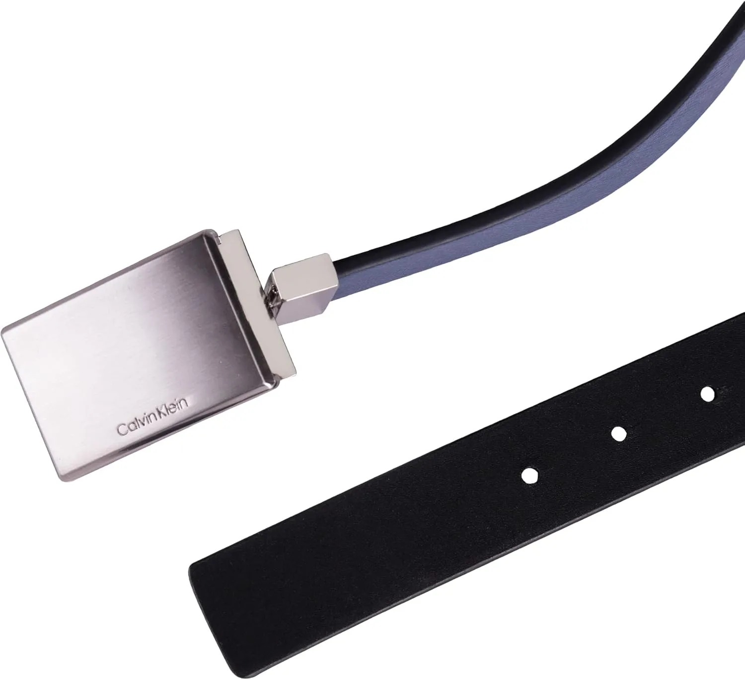 Calvin Klein Men's Two-In-One Reversible Modern Plaque Buckle Dress Belt