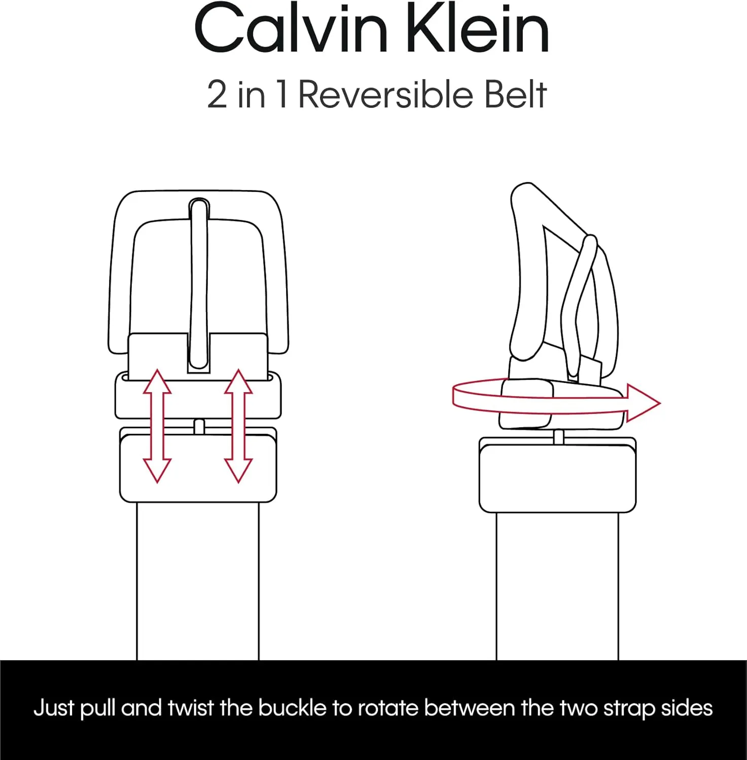 Calvin Klein Women's Two-in-One Reversible CK Monogram Plaque Buckle Dress Belt (Regular and Plus Sizes)