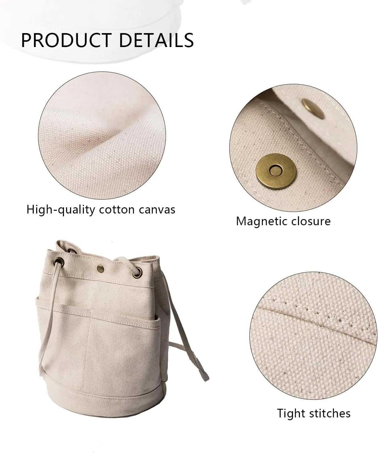 Canvas bag women wild ins fashion one-shoulder art small fresh and simple messenger women's bucket bag