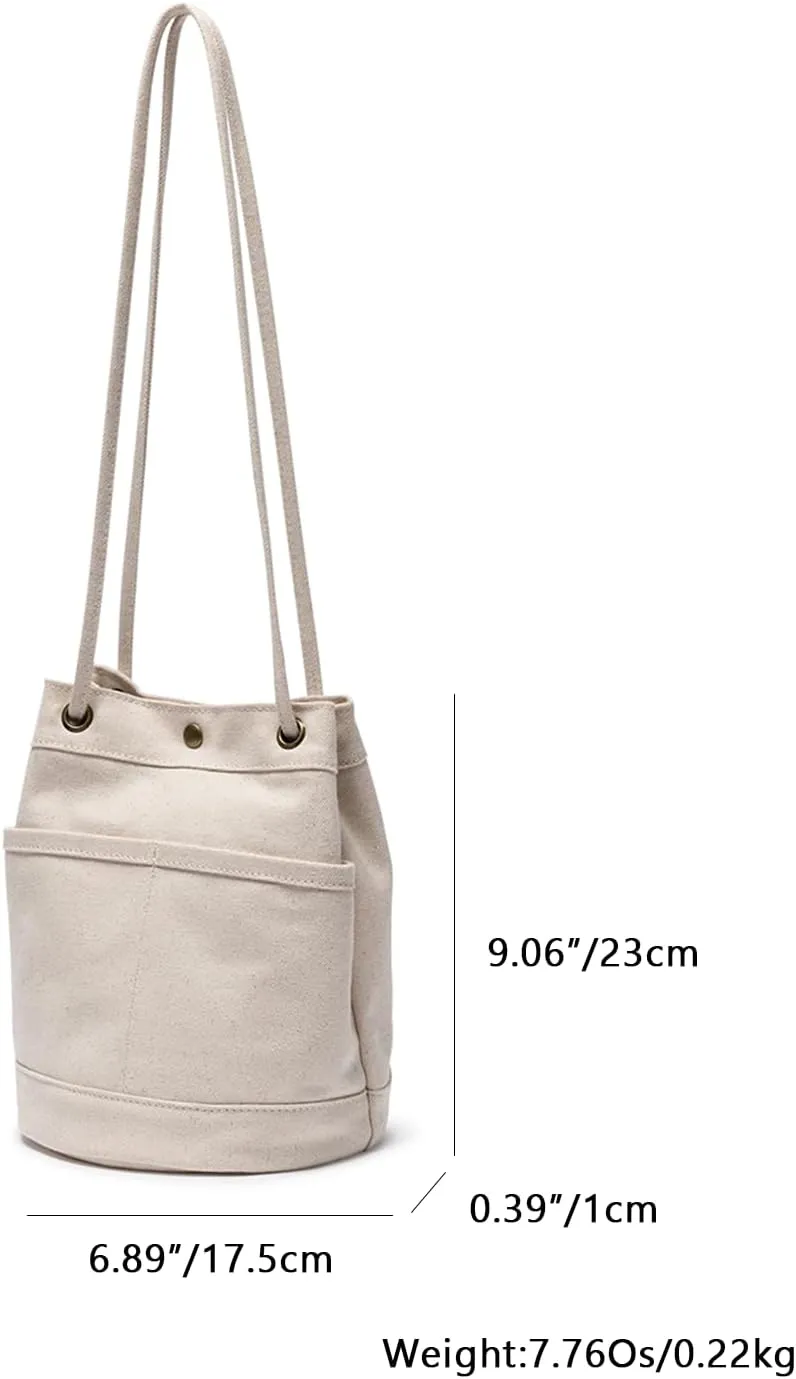 Canvas bag women wild ins fashion one-shoulder art small fresh and simple messenger women's bucket bag