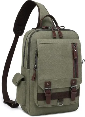 Canvas Cross Body Messenger Bag Shoulder Sling Backpack Travel Rucksack