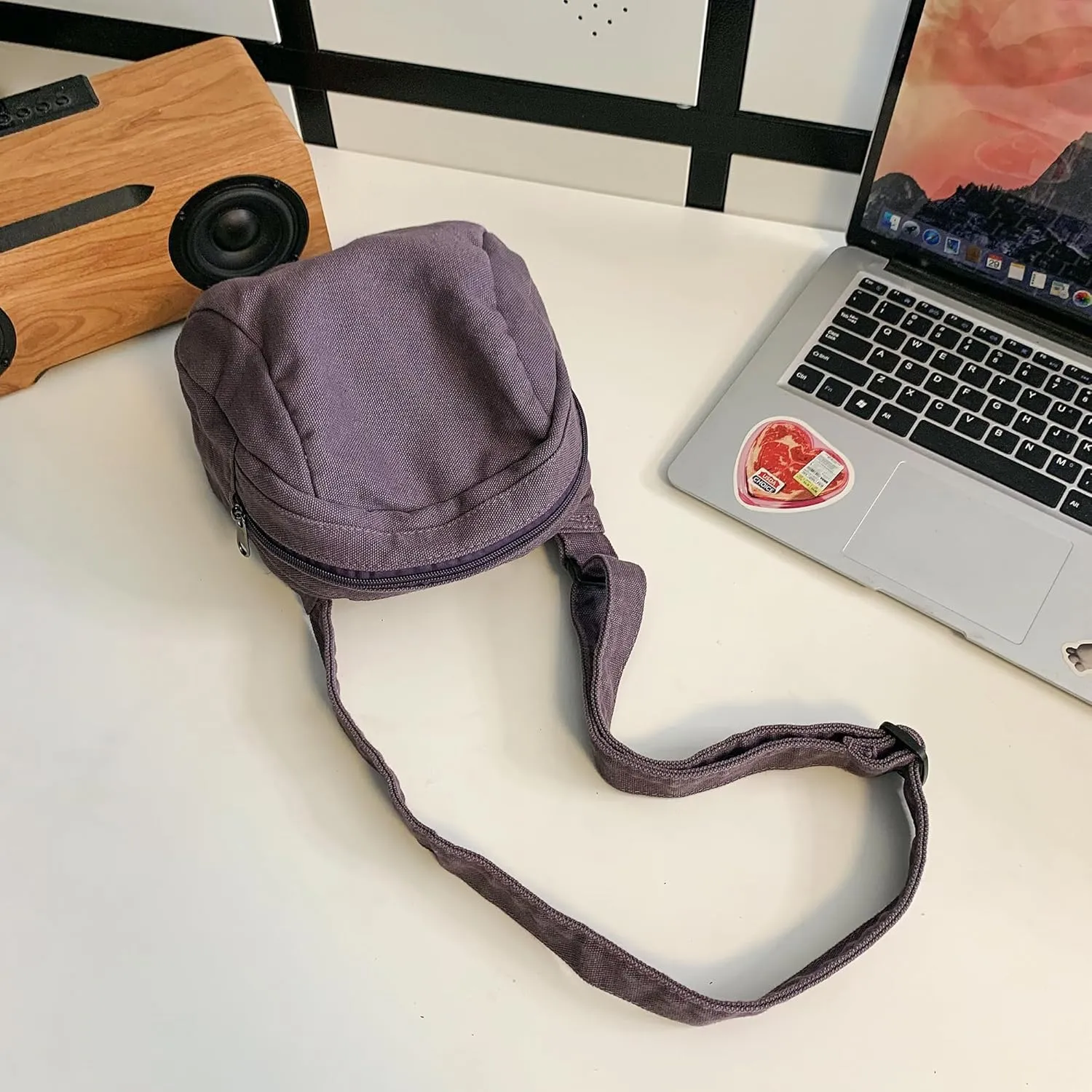 Canvas Crossbody Bag for Women Men Messenger Bag Handbag Wallet Purse with Shoulder Strap