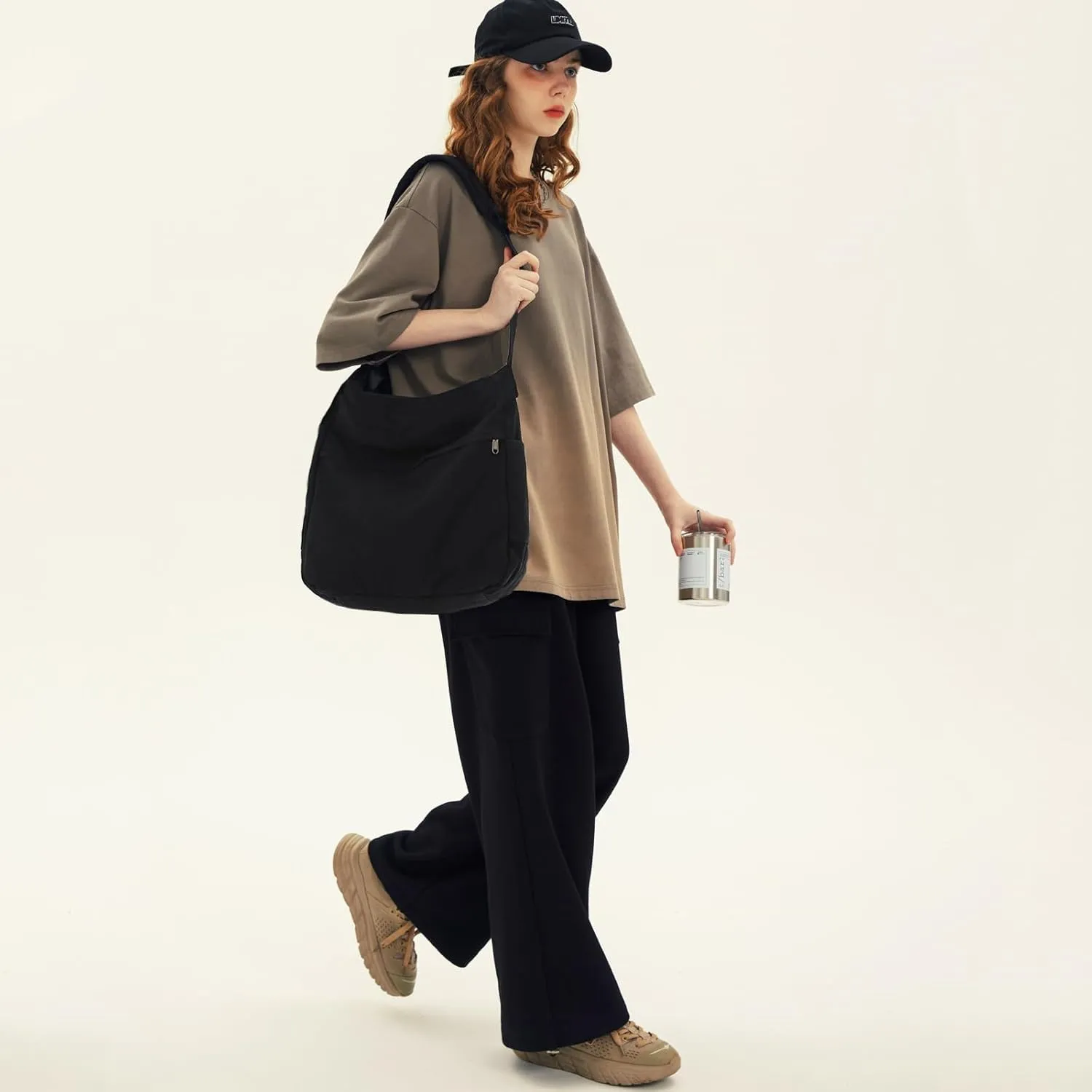 Canvas Hobo Crossbody Shoulder Tote Bag for Women and Men Large Purse Messenger Bag Travel Work Shopping