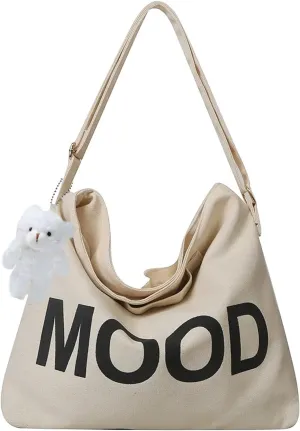 Canvas Messenger Bag for Teens Girls Women Men, Cute Aesthetic Vintage Crossbody Shoulder Bag