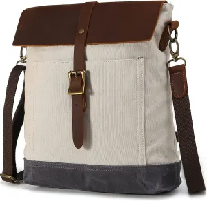 Canvas messenger bag Retro casual messenger bag 10.2 inch ipad bag laptop bag