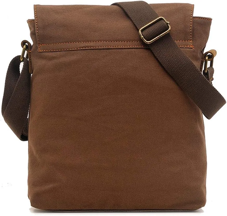 Canvas Messenger Bag, Shoulder Crossbody Purse Pack,Travel Hiking Climbing Cycling Outdoors Portable Daypack (Army Green)