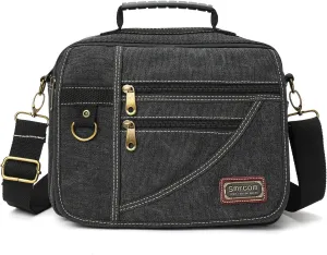 Canvas Purse - Small Crossbody Messenger Shoulder Work Travel Bag