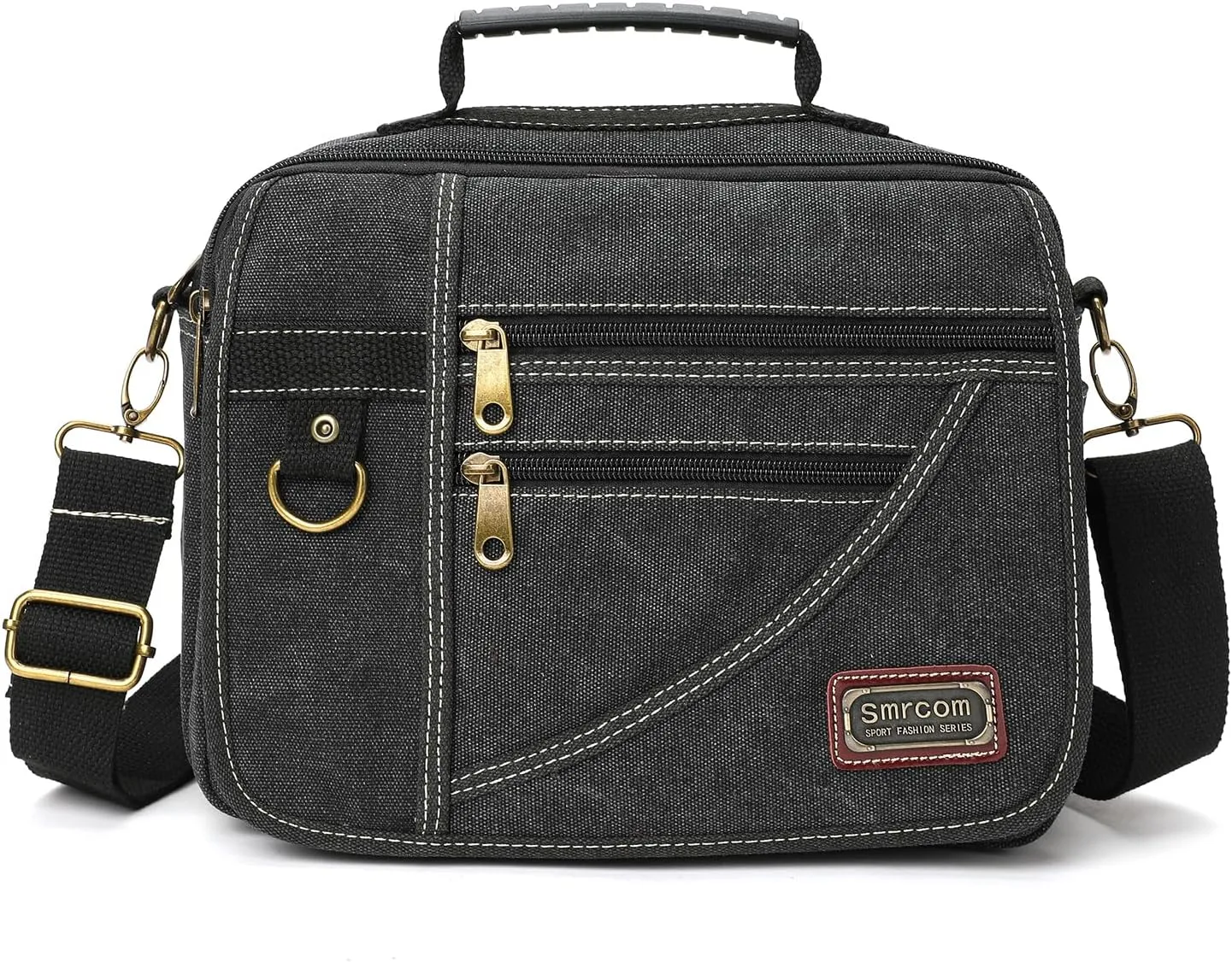 Canvas Purse - Small Crossbody Messenger Shoulder Work Travel Bag