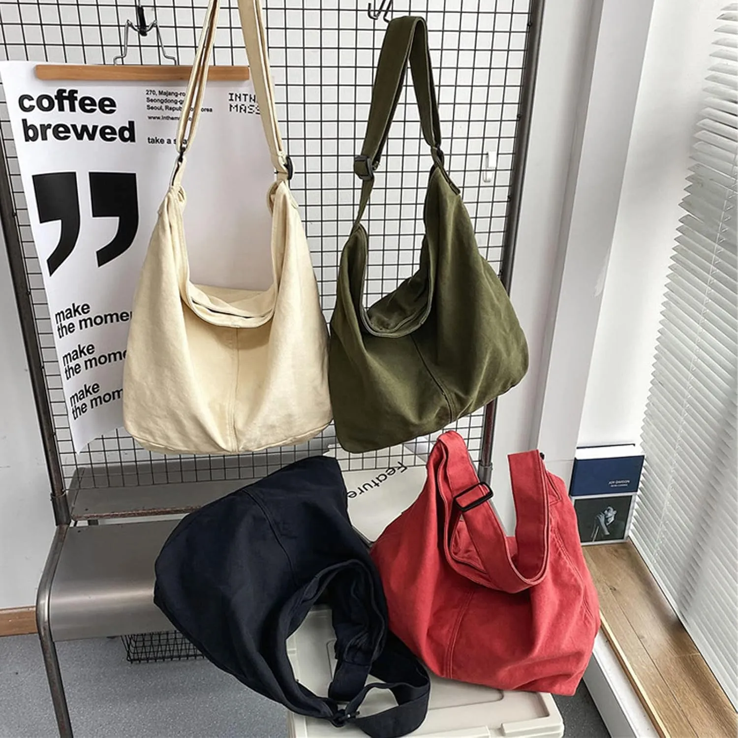 Canvas Shoulder Bag Female Shopper Large Capacity Messenger Handbag Designer