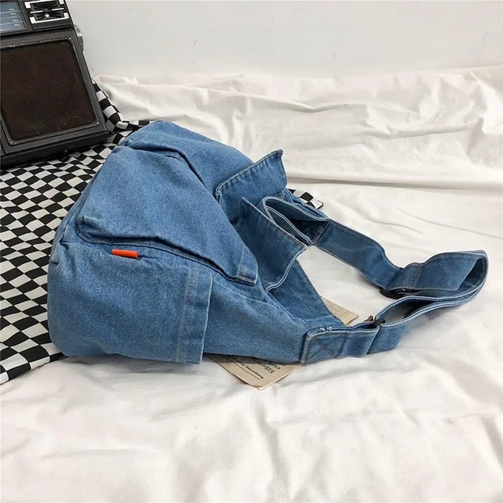 Canvas Shoulder Bag Large Hobo Crossbody Bag with Multiple Pockets Canvas Messenger Tote Bag for Women and Men
