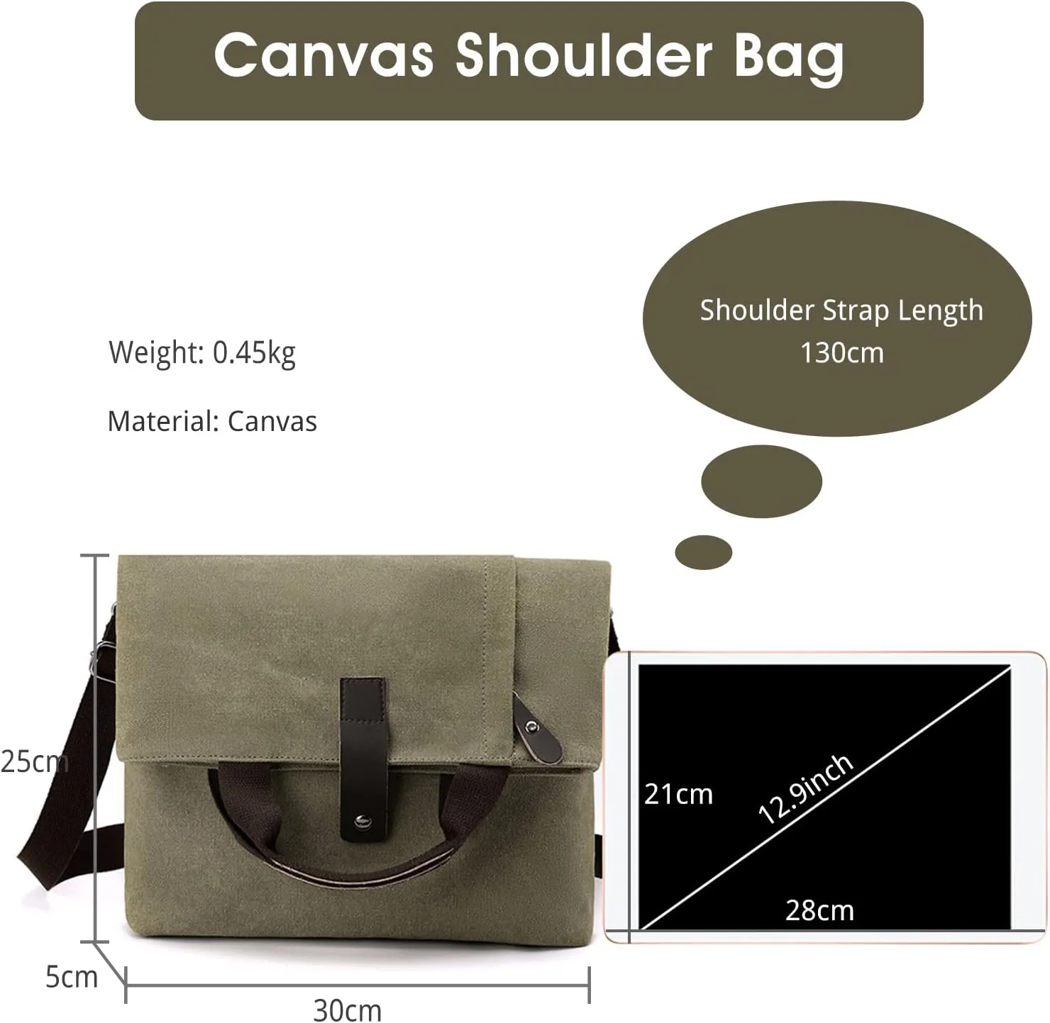 Canvas Shoulder Bag Men's Handbag