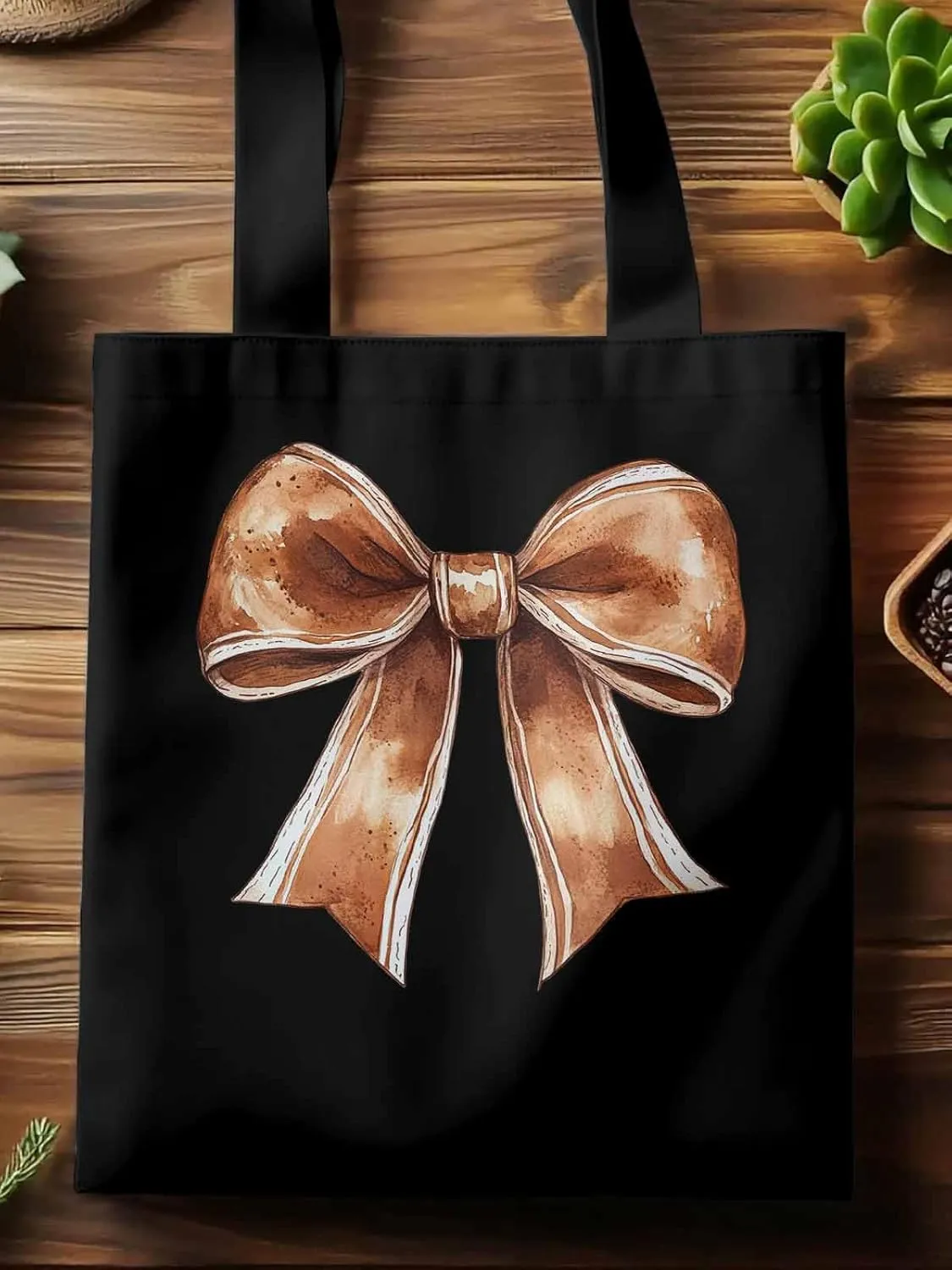 Canvas Tote Bag, American Football Bow Color Aesthetic Canvas Tote Handbags for Women Shoulder Bag