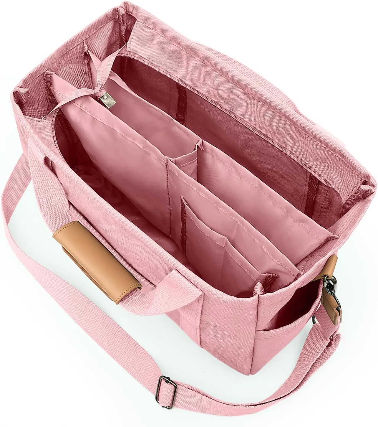 Canvas Tote Bag with Multiple Pockets for Women, Cute Crossbody Shoulder Bag Casual Hobo Messenger Purse Handbag