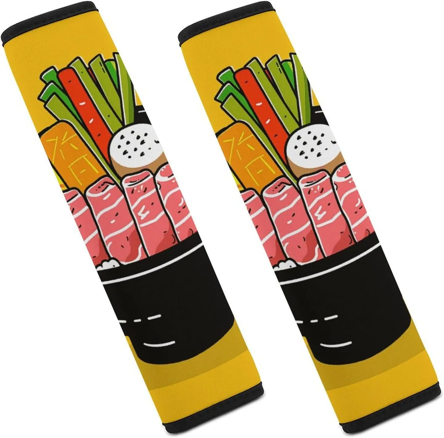 Cartoon Hotpot Doodle Auto Seat Belt Cover 2PCS Universal Car Seat Belt Shoulder Protector Pad, Protect Your Shoulders and Neck for Car Seat Belt, Shoulder Bag, Backpack