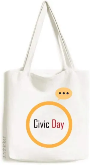 Celebrate Canada Civic Day Blessing Expression Gift Sack Canvas Tote Shoulder Bag