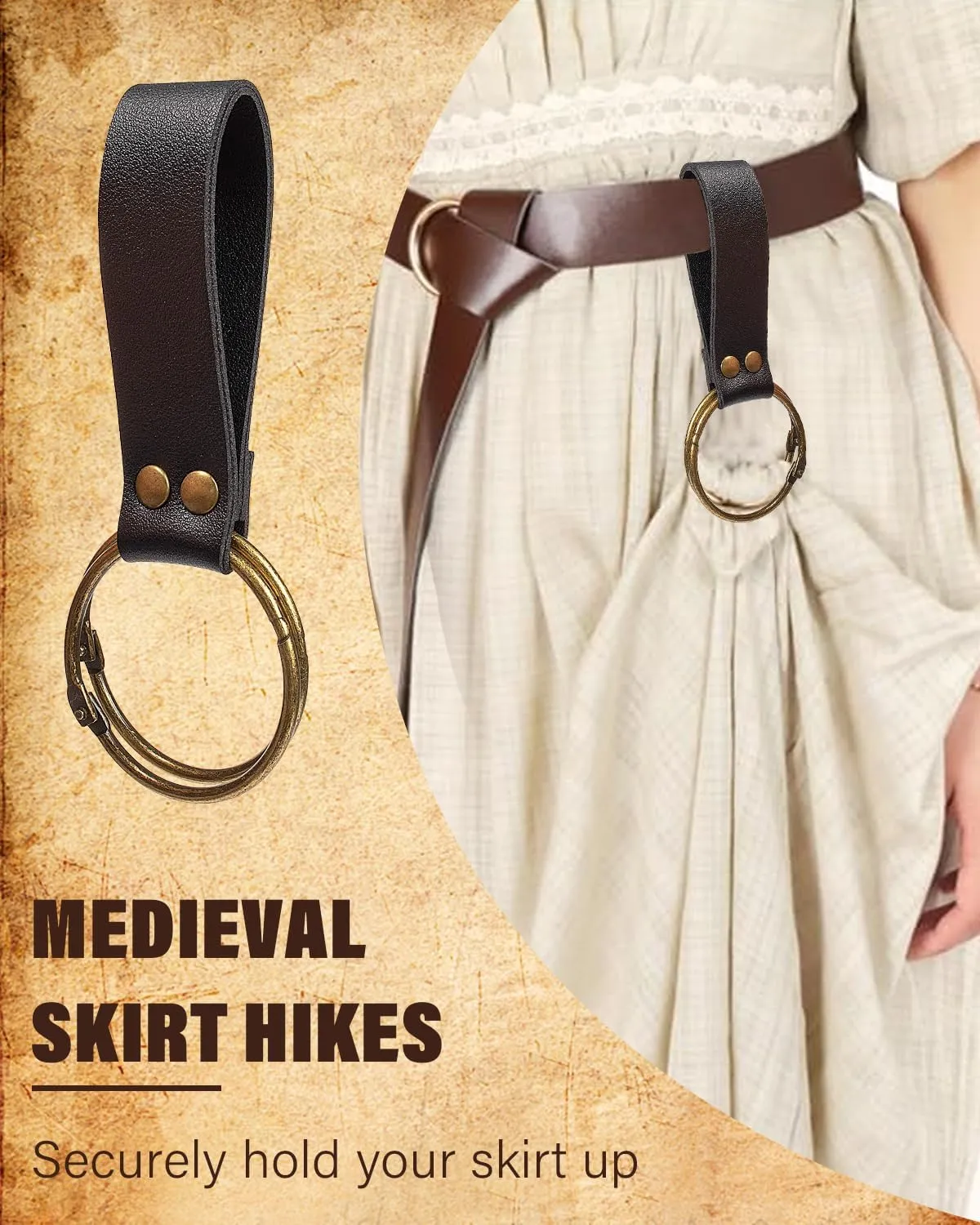 Cellphone Holder Retro Belt Pouch Waist Bag Fanny Pack Steampunk Medieval Renaissance Purse Halloween Costume Accessory (2Pouch-Black)