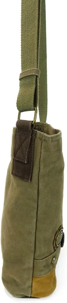 CHALA Canvas Cotton Cross-body Tote Bags with Grand Piano Key Fob/Coin Purse -6 Colors