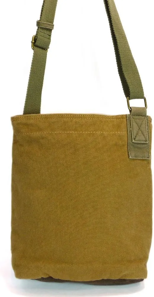 CHALA Canvas Cotton Cross-body Tote Bags with Grand Piano Key Fob/Coin Purse -6 Colors